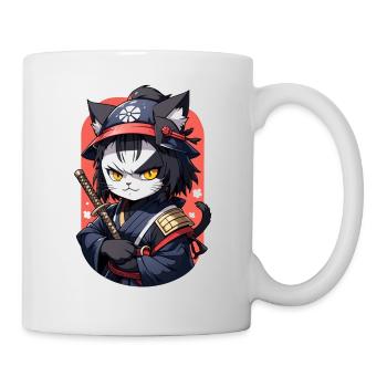 Ninja Cat - Samurai Kitten - Mug - white - Right