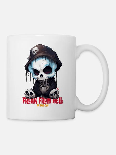 FREAK FROM HELL - Skull Totenkopf - Tasse - Weiß