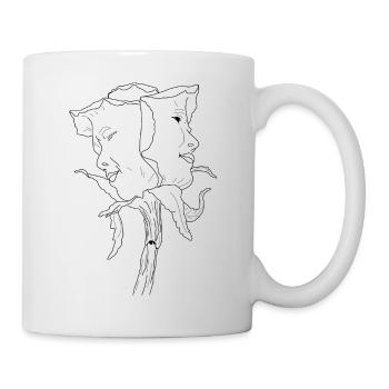 Rose a visage - Mug blanc - blanc - Droite