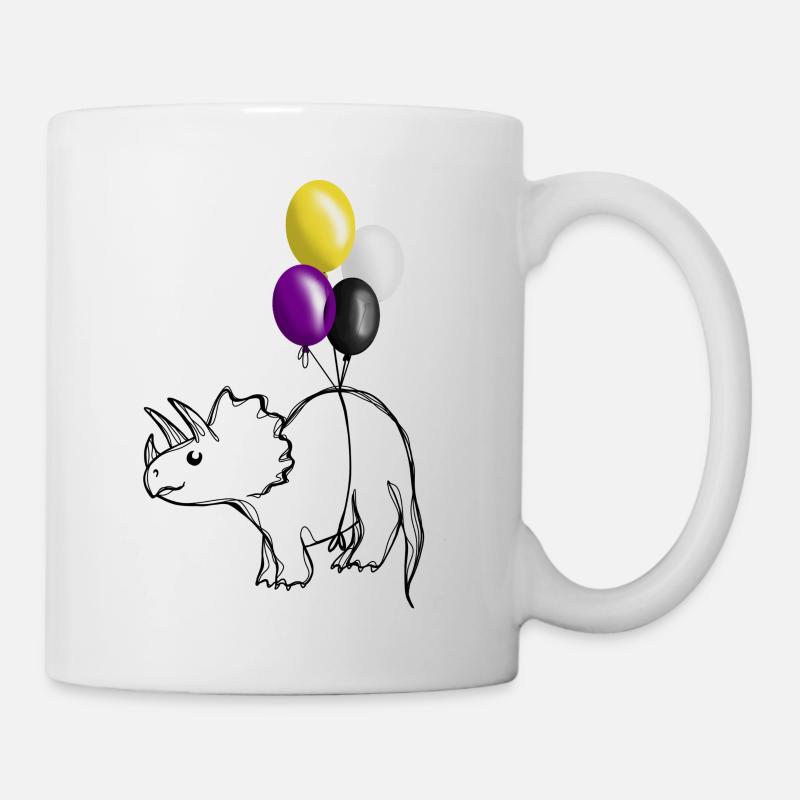 Pridosaure Dinosaure Non-binaire - Mug blanc - blanc