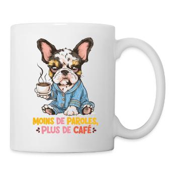 moins parler plus de café - Mug blanc - blanc - Droite