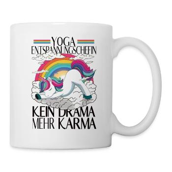 Yogicorn Unicorn im Yoga Flow - Einhorn Meditation - Tasse - Weiß - Rechts