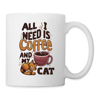 Kaffee und Katze für einen guten Tag - Tasse - Weiß - Rechts