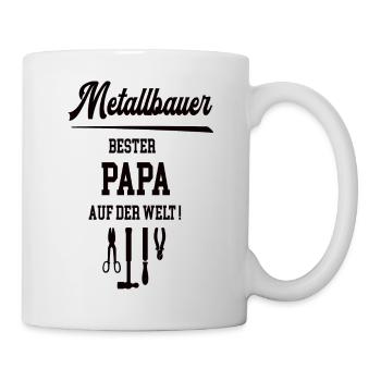 Bester Papa Metallbauer Metallbau Vatertag Geb - Tasse - Weiß - Rechts