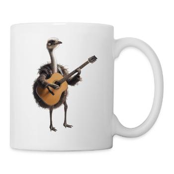 autruche oiseau guitare - Mug blanc - blanc - Droite