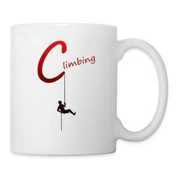 Klettern Kletterer Climbing Abseilen - Tasse - Weiß - Rechts
