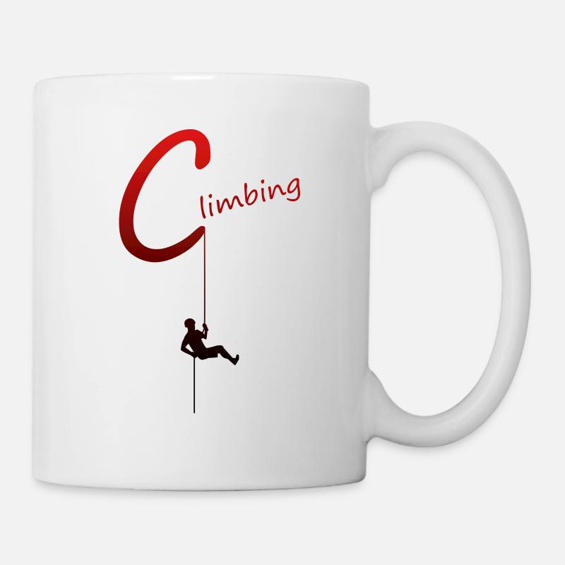 Klettern Kletterer Climbing Abseilen - Tasse - Weiß