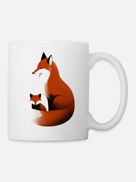 Little fox family - Mug - white