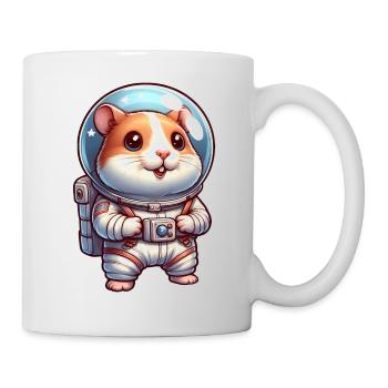 Cute hamster astronaut in space - Mug - white - Right