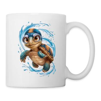 Bonne baignade tortue ! - Mug blanc - blanc - Droite