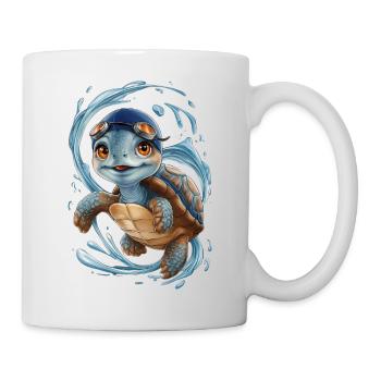 Héroïne de la natation Tortue - Mug blanc - blanc - Droite