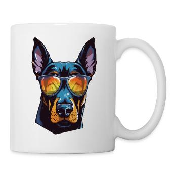 Doberman tête de chien cool - Mug blanc - blanc - Droite