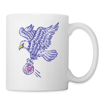 Aigle royal et donuts - Mug blanc - blanc - Droite
