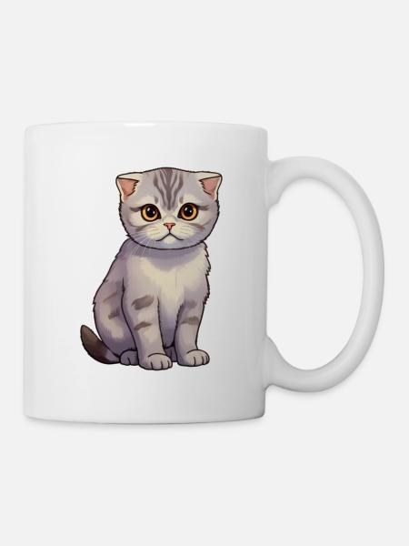 Scottish Fold Katze süß - Tasse - Weiß