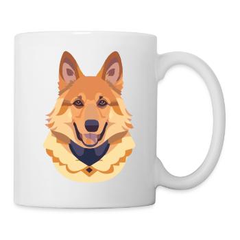 Schäferhund Kopf Welpe Hund - Tasse - Weiß - Rechts