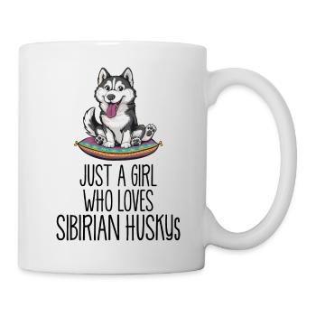 Just a girl who loves Huskies - i love Huskies - Tasse - Weiß - Rechts