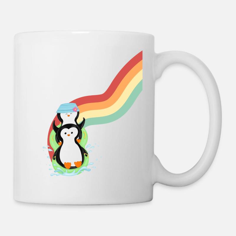 Toboggan des pingouins - Mug blanc - blanc