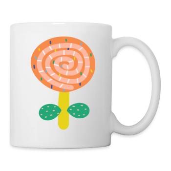 Kleine rote Blume - Tasse - Weiß - Rechts