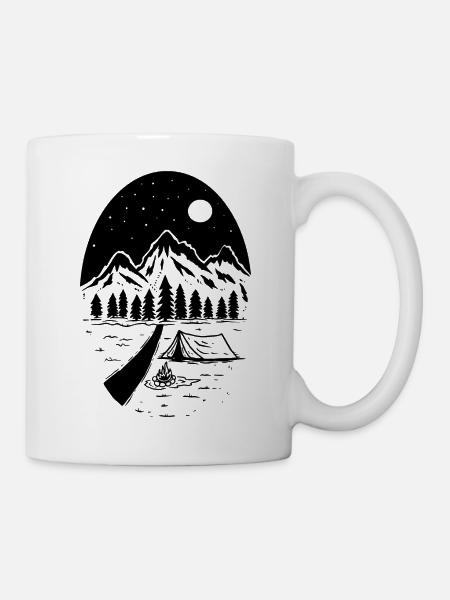 Natur Camping in den Bergen - Tasse - Weiß