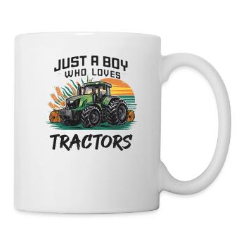 Nur ein Junge, der Traktoren liebt - Tasse - Weiß - Rechts