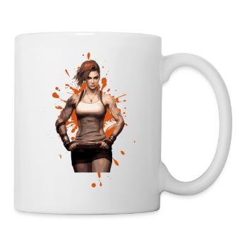 Fitness Woman Muscles Female Bodybuilder - Mug - white - Right