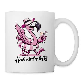 Flamingo Partykostüm Mädelsabend es eskaliert - Tasse - Weiß - Rechts