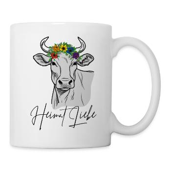 Kuh Heimat Liebe - Tasse - Weiß - Rechts