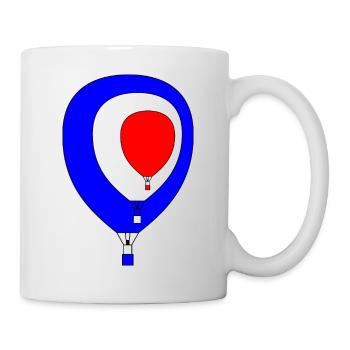 3 montgolfières l’une dans l’autre bleu-blanc-rouge - Mug blanc - blanc - Droite
