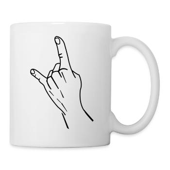 cool hand symbol - Tasse - Weiß - Rechts