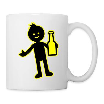 Silhouette de fête de consommation de bière - Mug blanc - blanc - Droite