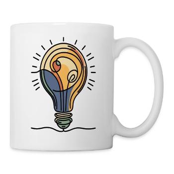 Leuchtende Ideen Bunte Glühbirne Design - Tasse - Weiß - Rechts