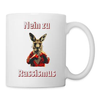 Känguru "Keine Chance für Rassismus" - Tasse - Weiß - Rechts