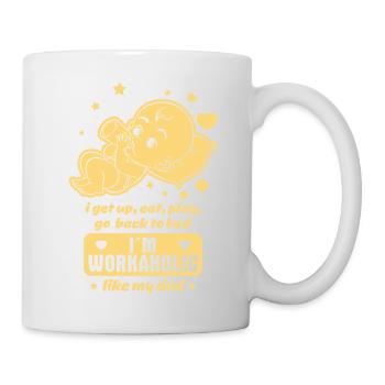 Baby Workaholic Reim - Wie der Vater, so das Kind - Tasse - Weiß - Rechts