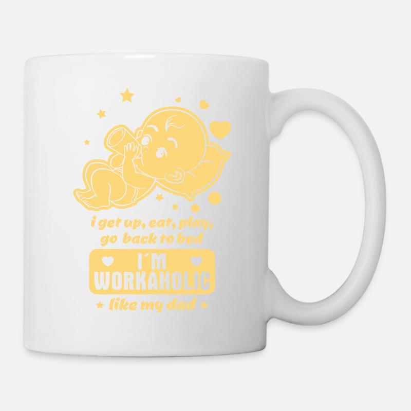 Comptine pour bébé bourreau de travail - Tel père, tel enfant - Mug blanc - blanc