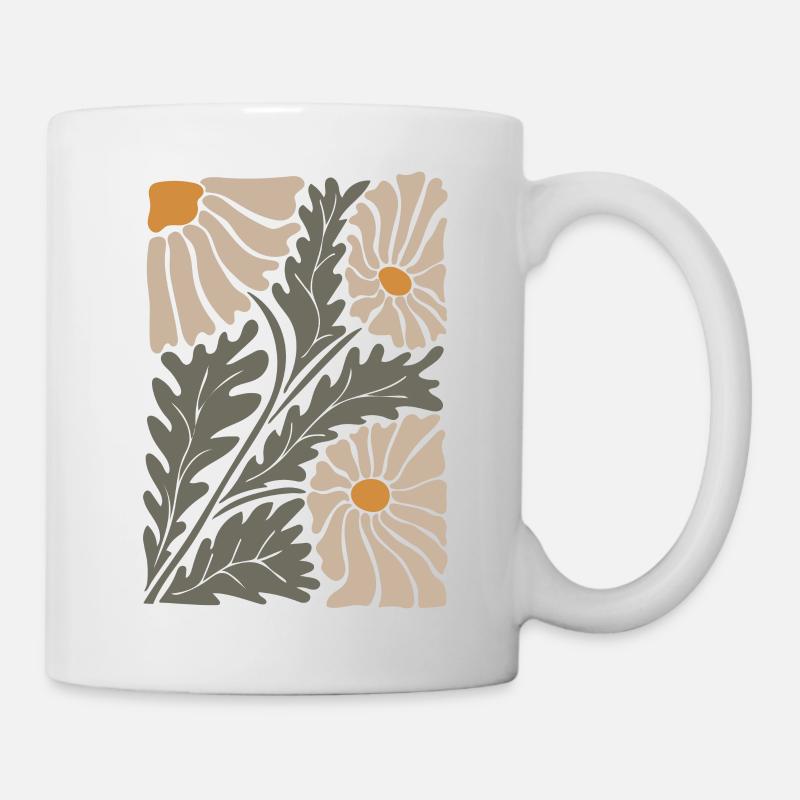 Fleurs groovy retro - Mug blanc - blanc
