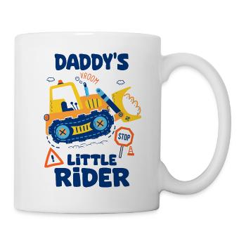 Little Daddy Pilot Baby Bulldozer Construction Machinery - Mug - white - Right