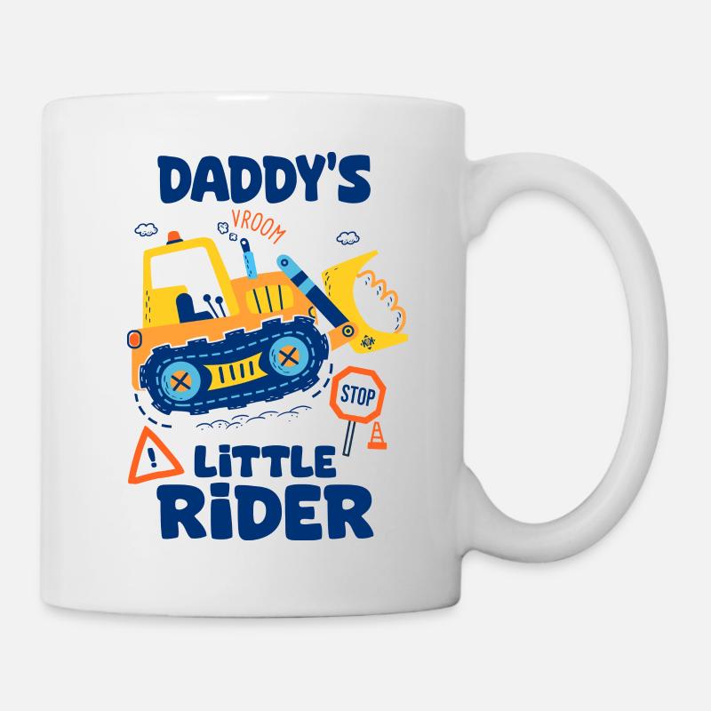 petit pilote de papa bébé buldozer engins chantier - Mug blanc - blanc