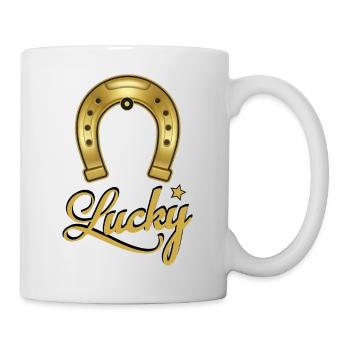 Pferde Hufeisen Horseshoe - Lucky Star - Tasse - Weiß - Rechts