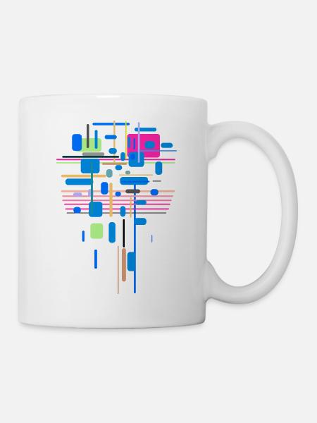 Abstrakt Farben Muster - Tasse - Weiß