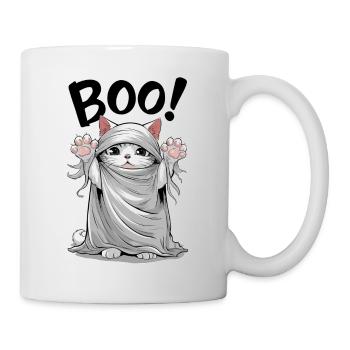 Geisterkatze - Halloween süßes Kätzchen - Tasse - Weiß - Rechts