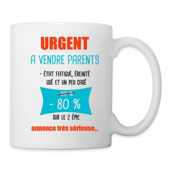 bébé personnalisable Urgent à vendre cadeau bébé - Mug blanc - blanc - Droite