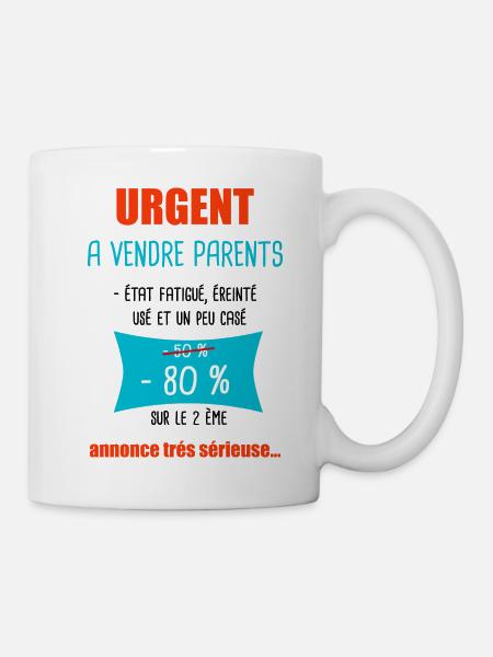 bébé personnalisable Urgent à vendre cadeau bébé - Mug blanc - blanc