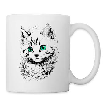 Kätzchen-Tattoo 🐾 2 - Tasse - Weiß - Rechts