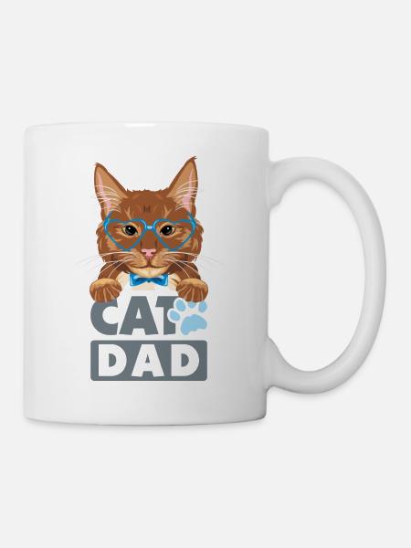 Lustiger roter Katzenpapa - Tasse - Weiß