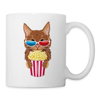 Funny ginger cat are movie expert - Mug - white - Right