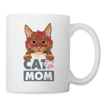 Lustige Ingwerkatze Mama - Tasse - Weiß - Rechts