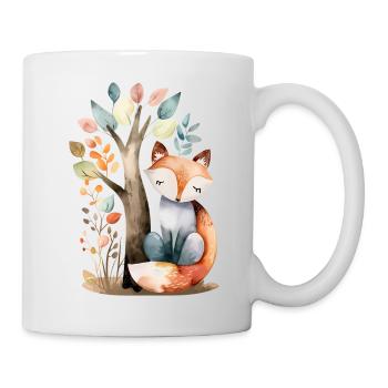 Cute Fox Under Tree - Mug - white - Right