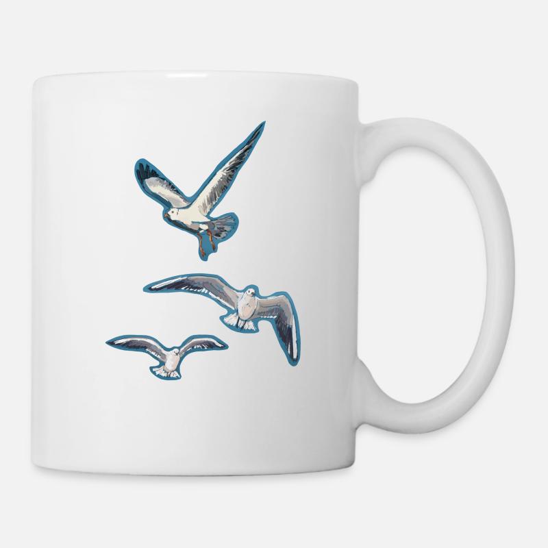 Abstrakte Möwen - Tasse - Weiß