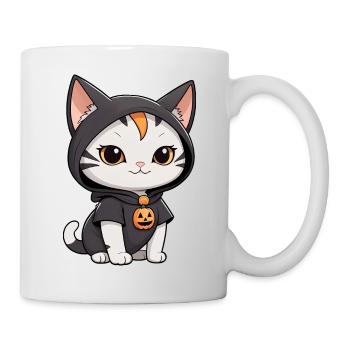 Spukige Schnurrhaare Halloween Katzenzauber - Tasse - Weiß - Rechts