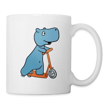 Nilpferd Roller - Tasse - Weiß - Rechts